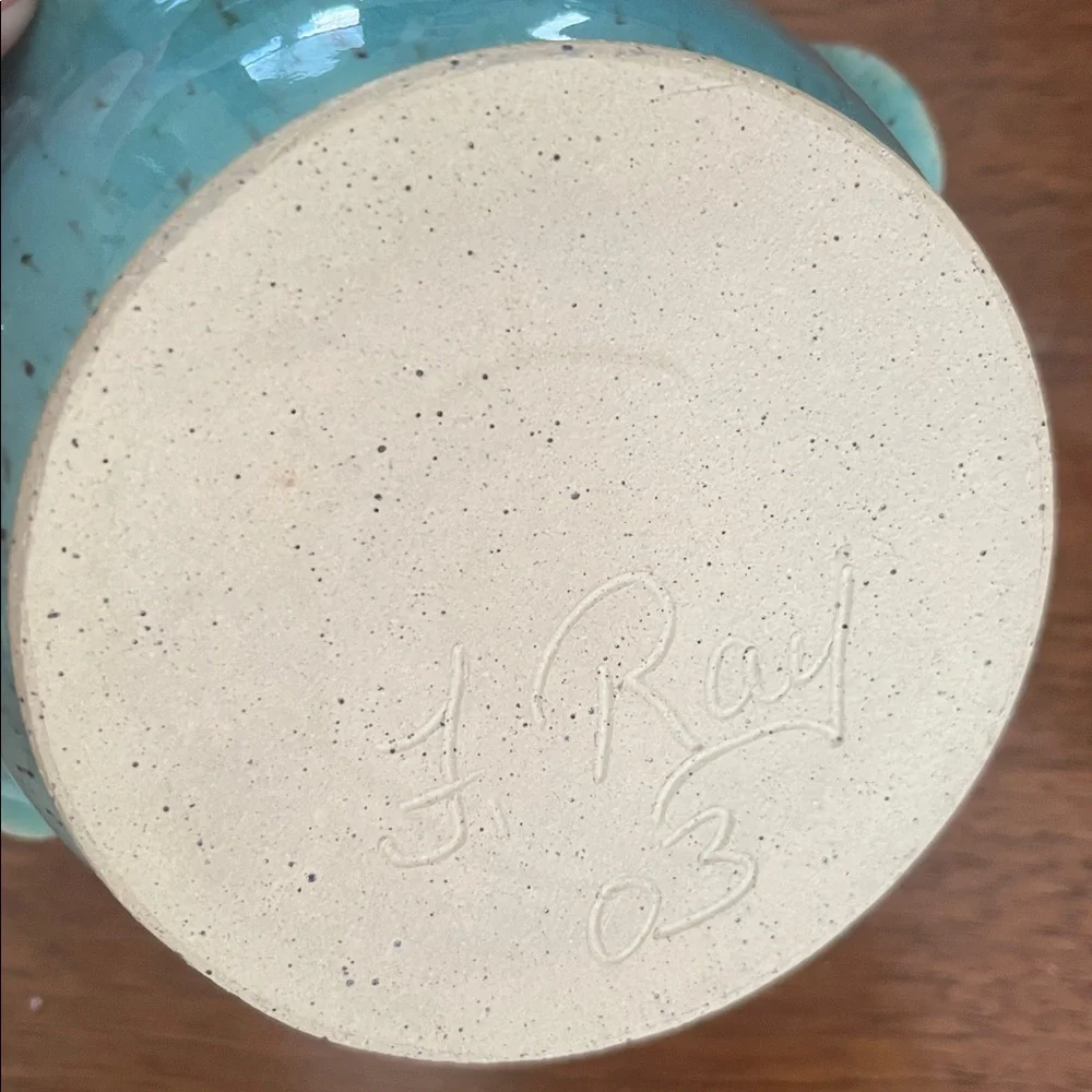 Hand Crafted Pottery Juicer Full Moon Pottery Light Turquoise Blue